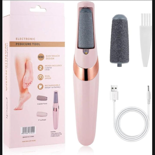 Flawless Pedi Electric Foot File & Callus Remover - Rechargeable Pedicure Tool