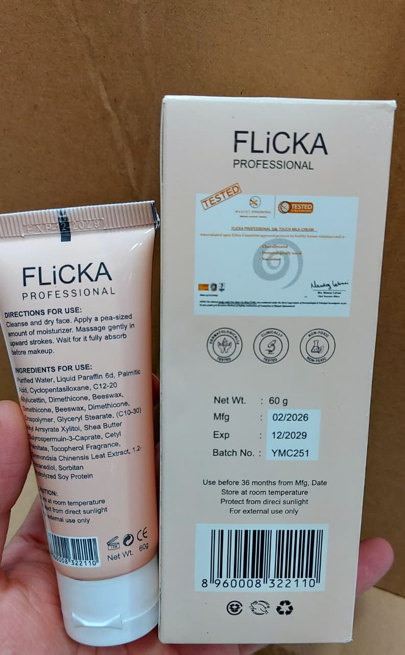 Flicka Professional Silk Touch Milk Cream - 2-in-1 Moisturizer & Makeup Primer (60g)