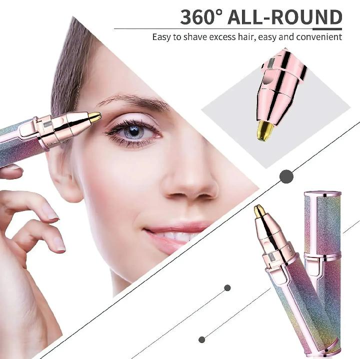Flawless 2-in-1 Rechargeable Facial & Eyebrow Trimmer for Women - Painless Hair Remover