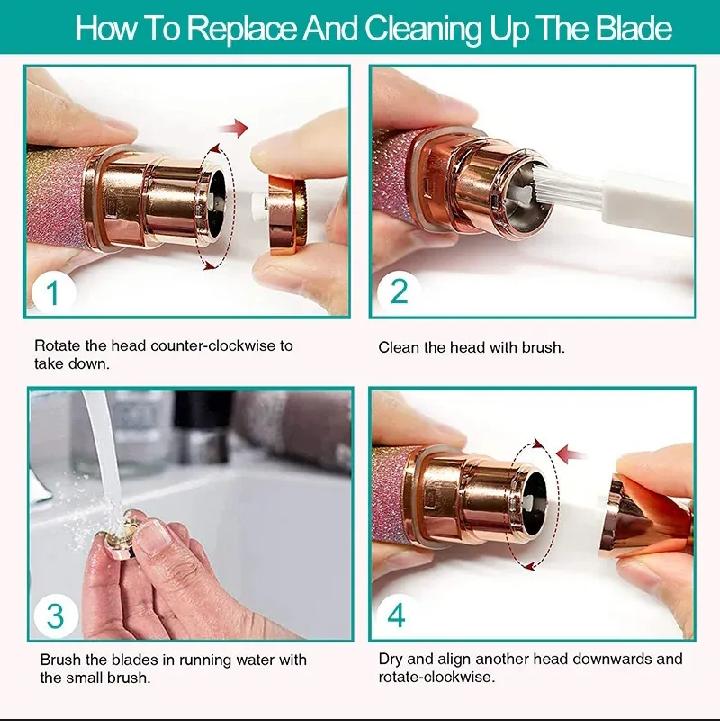 Flawless 2-in-1 Rechargeable Facial & Eyebrow Trimmer for Women - Painless Hair Remover
