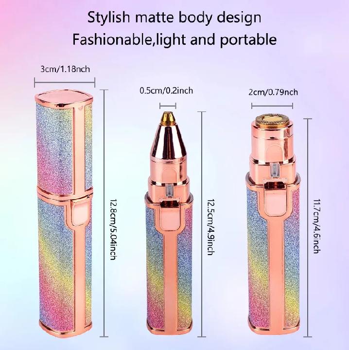 Flawless 2-in-1 Rechargeable Facial & Eyebrow Trimmer for Women - Painless Hair Remover