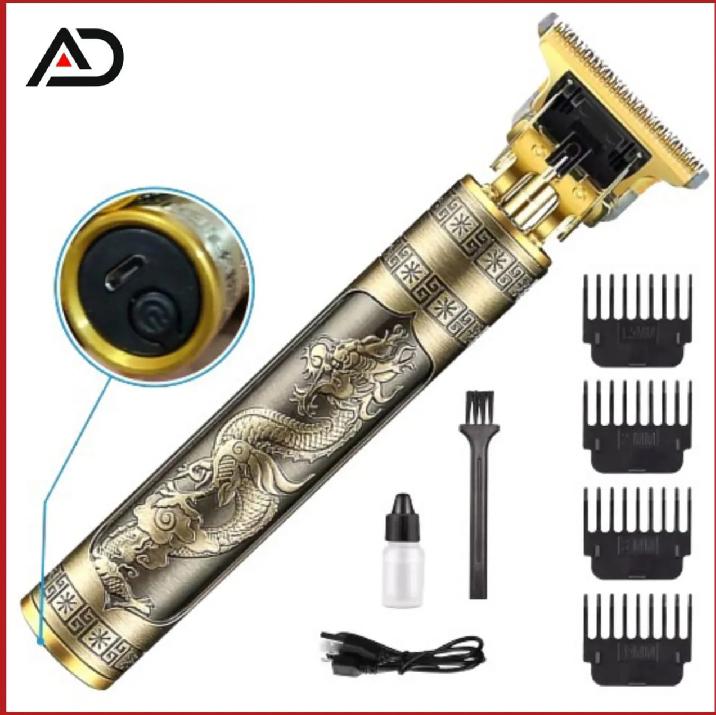 Vintage T9 Professional Rechargeable Hair & Beard Trimmer - Zero Gapped Outliner for Men