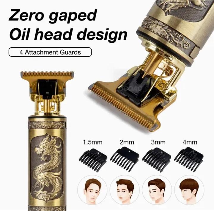 Vintage T9 Professional Rechargeable Hair & Beard Trimmer - Zero Gapped Outliner for Men