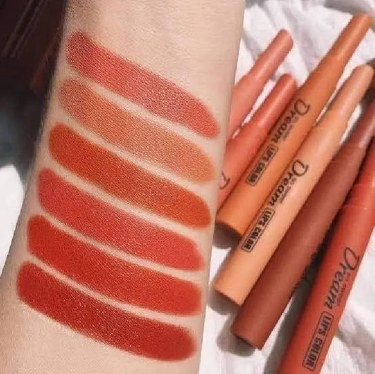Heng Fang Dream Matte Lipstick Set - Pack of 6 Long Lasting Nude Shades