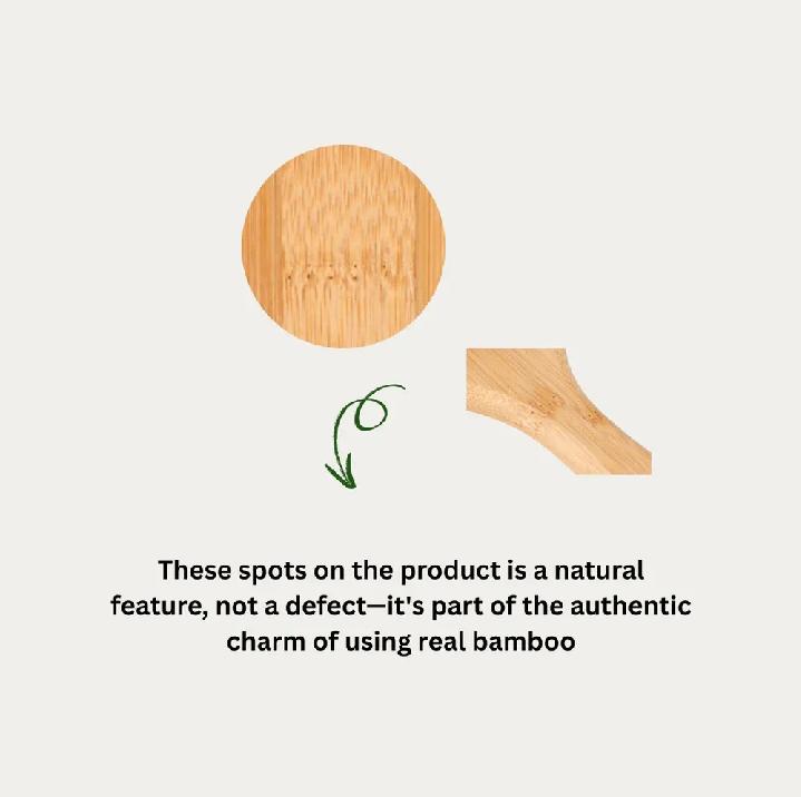 Natural Bamboo Hair Brush with Wooden Bristles - Anti-Static Paddle Brush for Frizz Control