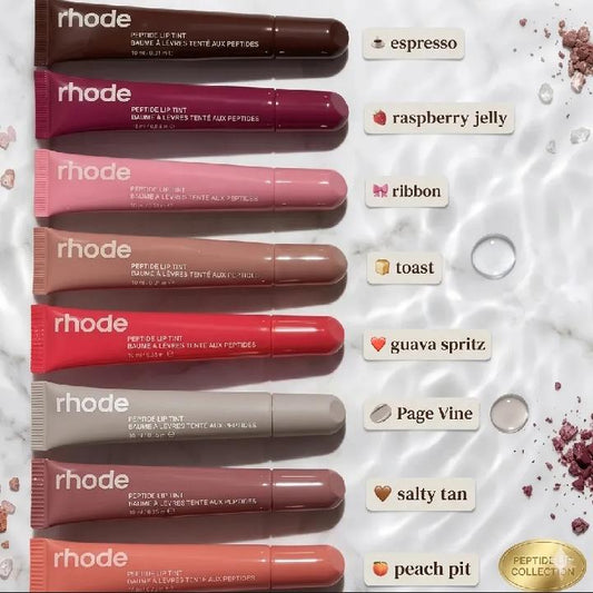 Rhode Peptide Lip Tint Set (Pack of 8) - Viral Hydrating Lip Gloss Collection
