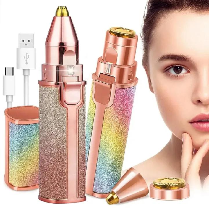 Flawless 2-in-1 Rechargeable Facial & Eyebrow Trimmer for Women - Painless Hair Remover