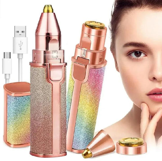 Flawless 2-in-1 Rechargeable Facial & Eyebrow Trimmer for Women - Painless Hair Remover